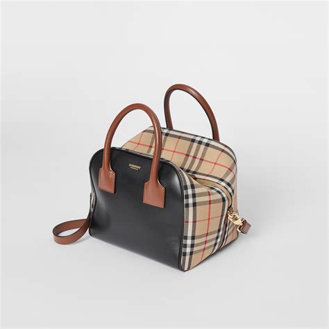 burberry small leather and vintage check cube bag|Burberry Check bag.